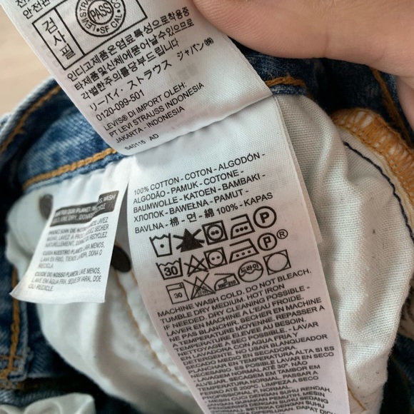 Levi’s 501 High Rise Raw Hem Cut Off Distressed Jean Shorts - Picture 9 of 12